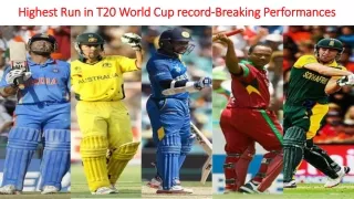 Reliving the Unstoppable Performance Highest Run T20 World Cup"