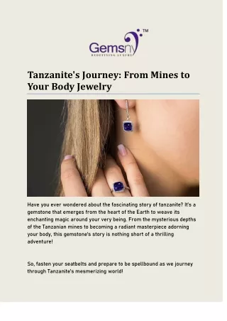 The Beautiful, the Tanzanite: A Journey from Mines to Your Body Jewelry.pdf