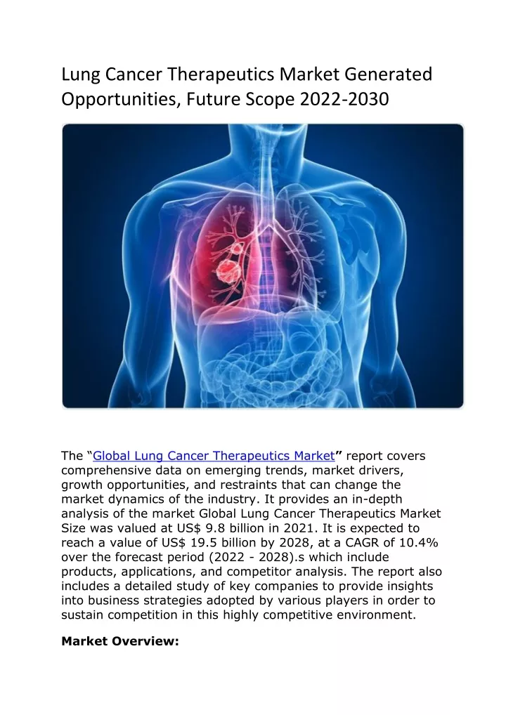 lung cancer therapeutics market generated