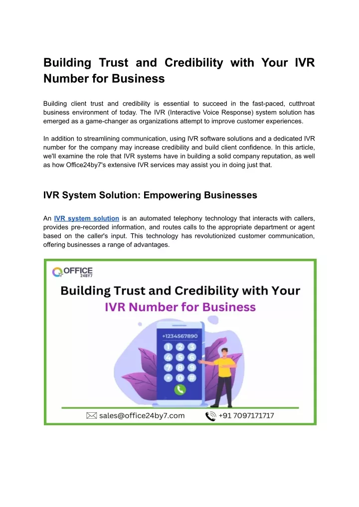 building trust and credibility with your