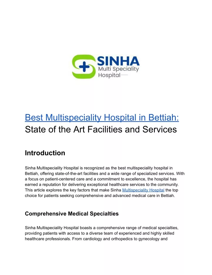 best multispeciality hospital in bettiah state