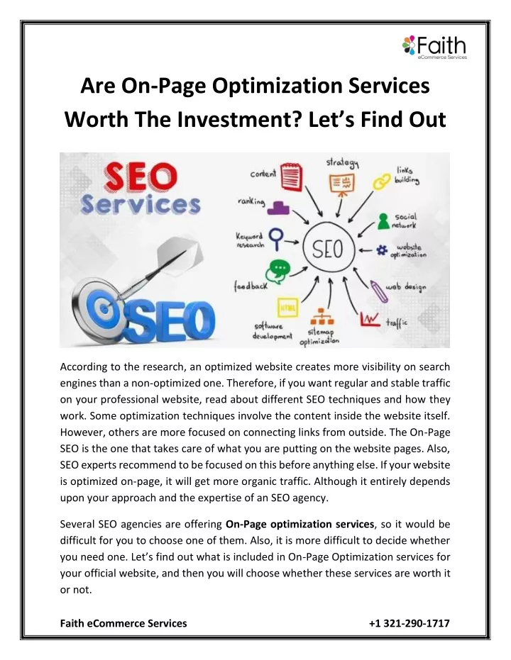 are on page optimization services worth