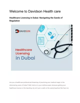 Healthcare Licensing in Dubai_ Navigating the Sands of Regulation