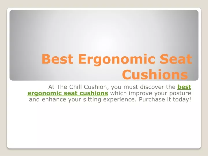 best ergonomic seat
