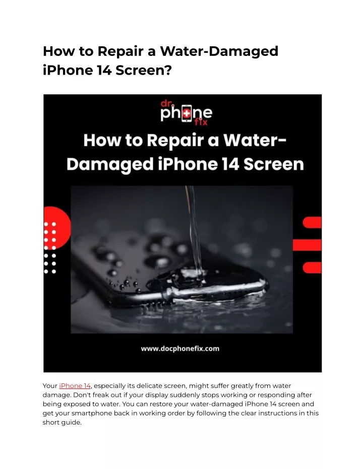 PPT - How to Repair a Water-Damaged iPhone 14 Screen PowerPoint ...