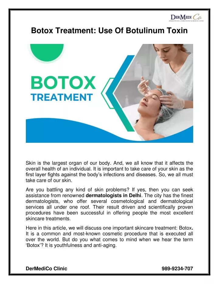 botox treatment use of botulinum toxin
