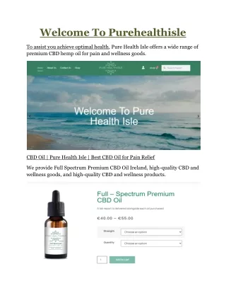 welcome to purehealthisle