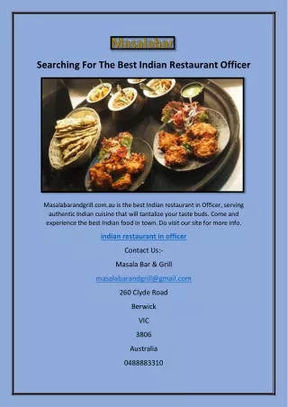 Searching For The Best Indian Restaurant Officer