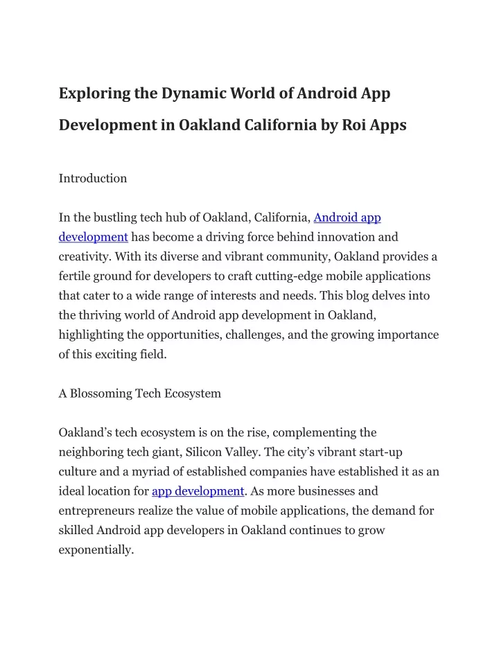 exploring the dynamic world of android app