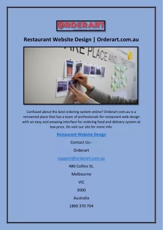 Restaurant Website Design | Orderart.com.au