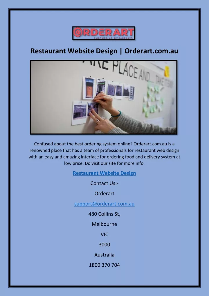 restaurant website design orderart com au