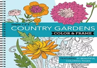 Ebook (download) Color Frame - Country Gardens (Adult Coloring Book)