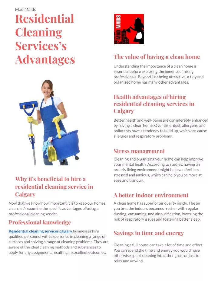 madmaids residential cleaning services