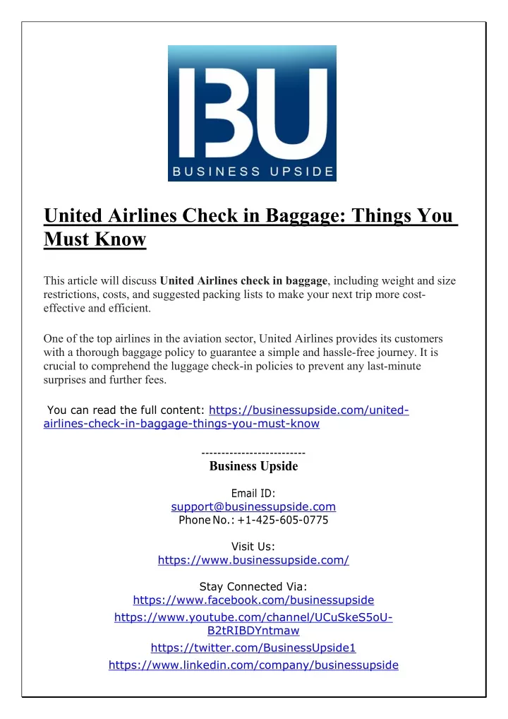 united airlines check in baggage things you must