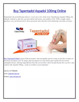 Buy Tapentadol Aspadol 100mg Online