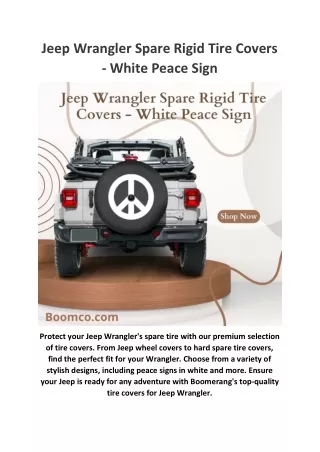 Jeep Wrangler Spare Rigid Tire Covers - White Peace Sign