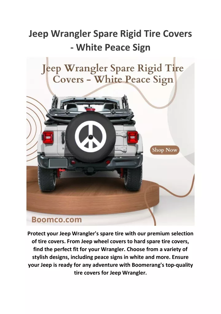 jeep wrangler spare rigid tire covers white peace