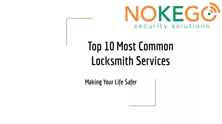 top 10 most common locksmith services