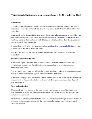 Voice Search Optimization: A Comprehensive SEO Guide For 2023