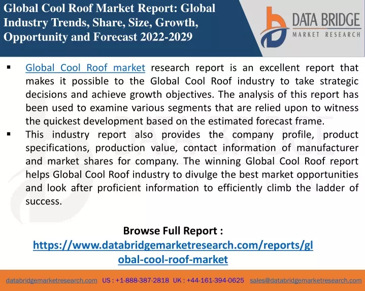 global cool roof market report global industry