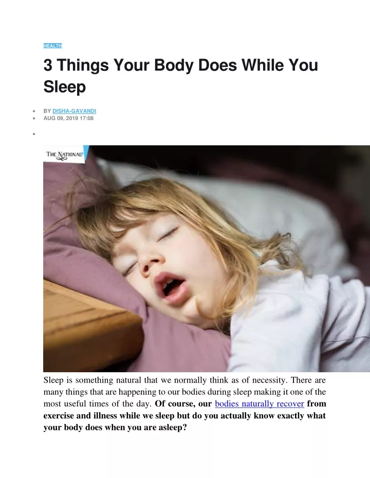 health 3 things your body does while you sleep