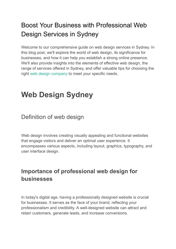 boost your business with professional web design
