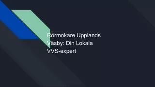 Rörmokare Upplands Väsby: Din Lokala VVS-expert