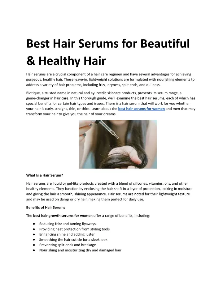 best hair serums for beautiful healthy hair