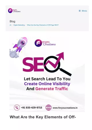 Key Elements of Off-Page SEO