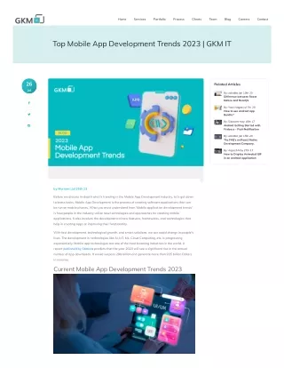 Top Mobile App Development Trends 2023 | GKM IT