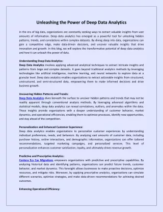 unleashing the power of deep data analytics