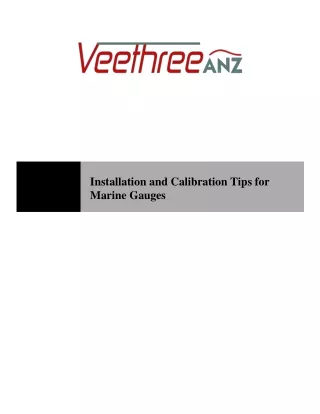 installation and calibration tips for marine