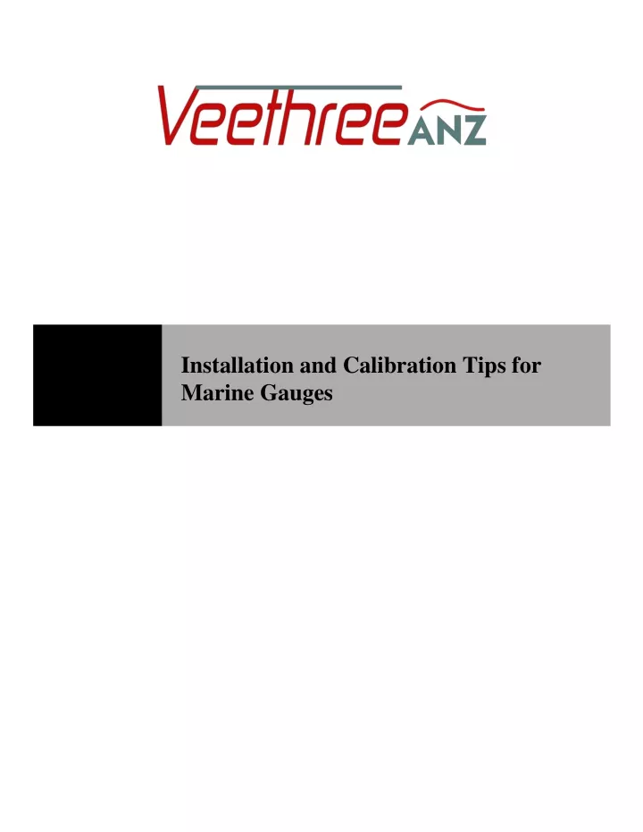 installation and calibration tips for marine