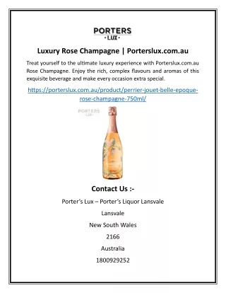 luxury rose champagne porterslux com au