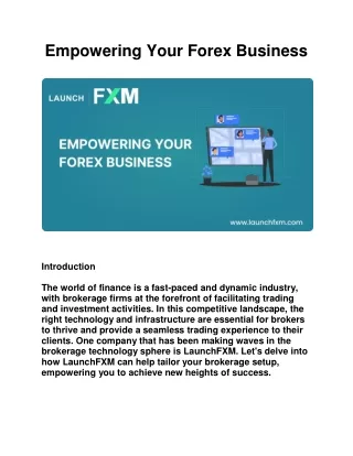 Empowering Your Forex Business