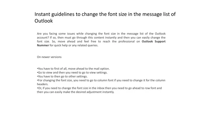 instant guidelines to change the font size