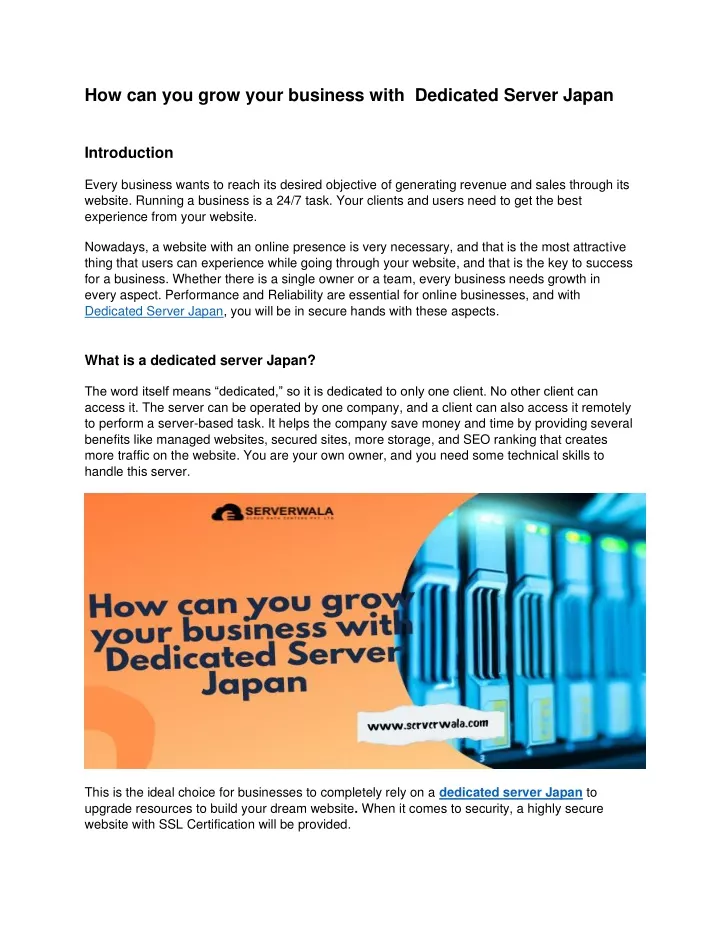 how can you grow your business with dedicated