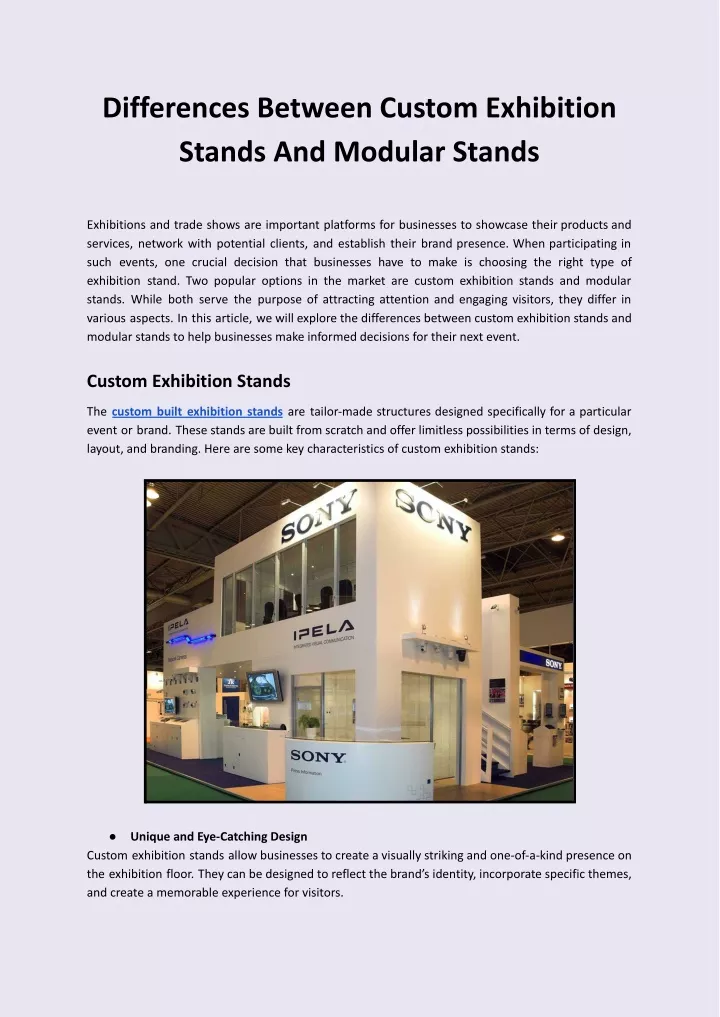 differences between custom exhibition stands