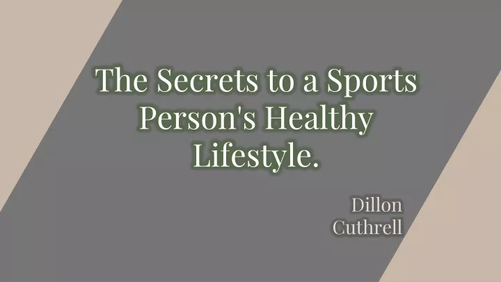 the secrets to a sports person s healthy lifestyle