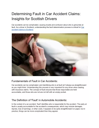 determining fault in car accident claims insights