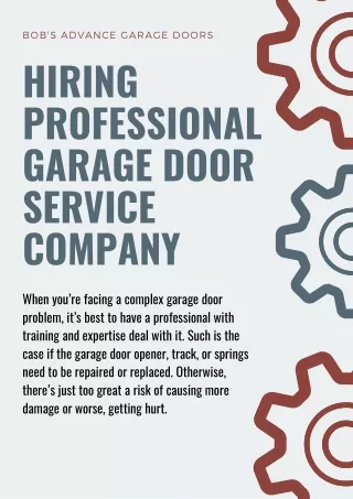 Hiring professional garage door service company