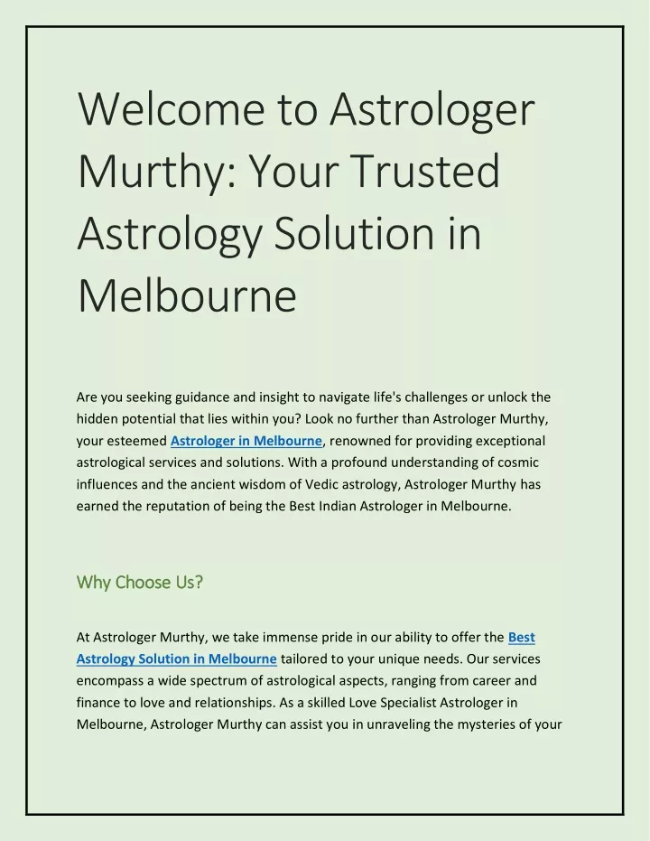 welcome to astrologer murthy your trusted