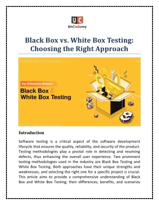 Black Box vs. White Box Testing: Choosing the Right Approach