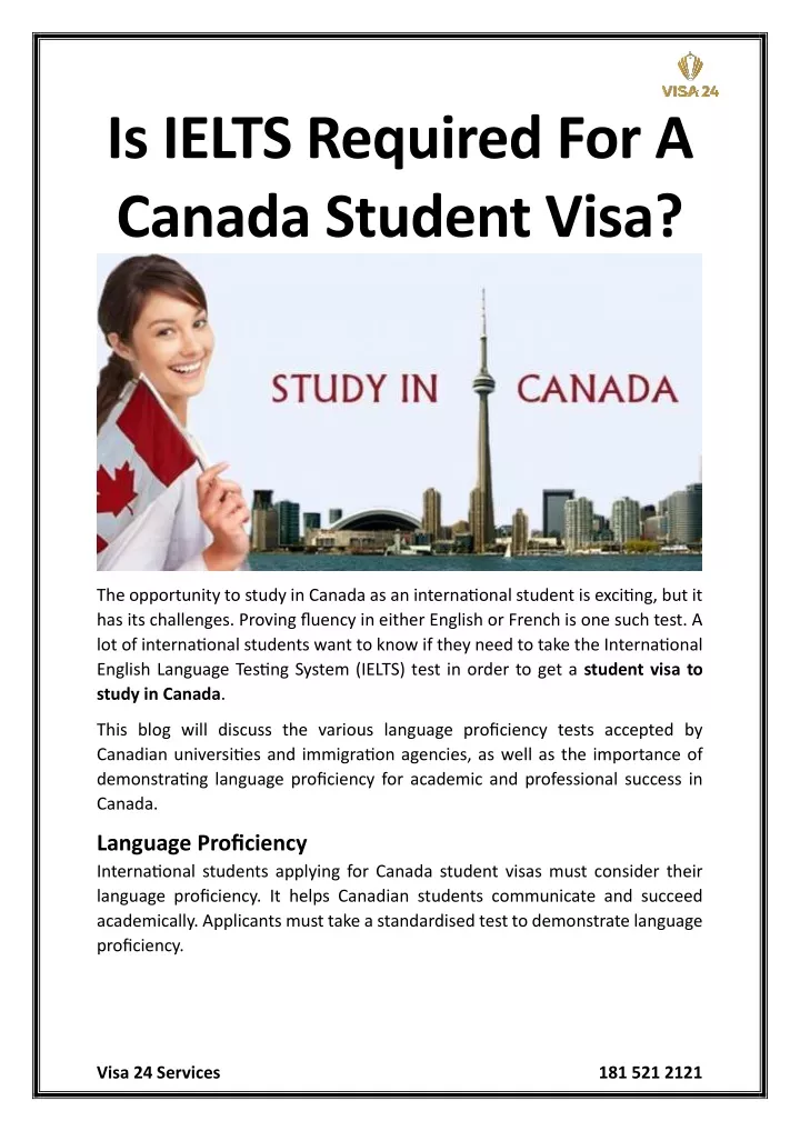 is ielts required for a canada student visa