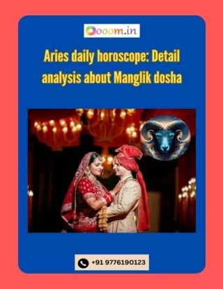 Aries daily horoscope Detail analysis about Manglik dosha