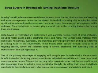 Scrap Buyers in Hyderabad Turning Trash into Treasure