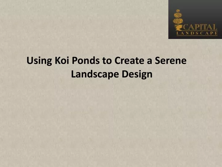 using koi ponds to create a serene landscape