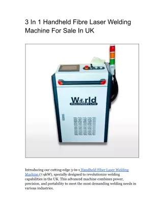 3 In 1 Handheld Fibre Laser Welding Machine For Sale In UK