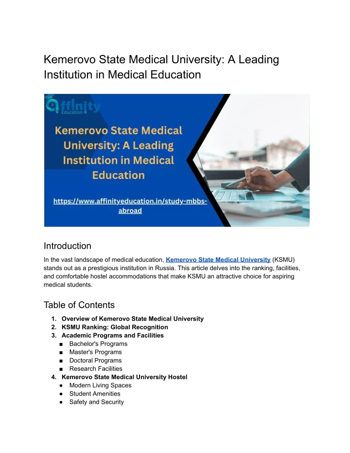 kemerovo state medical university a leading