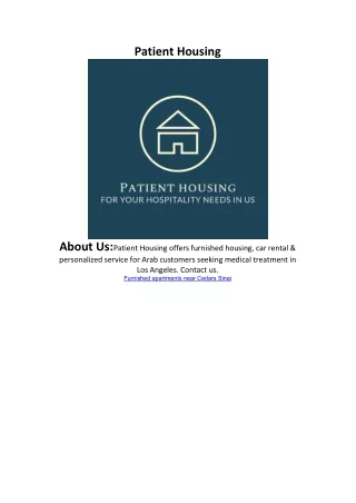 Patient Housing